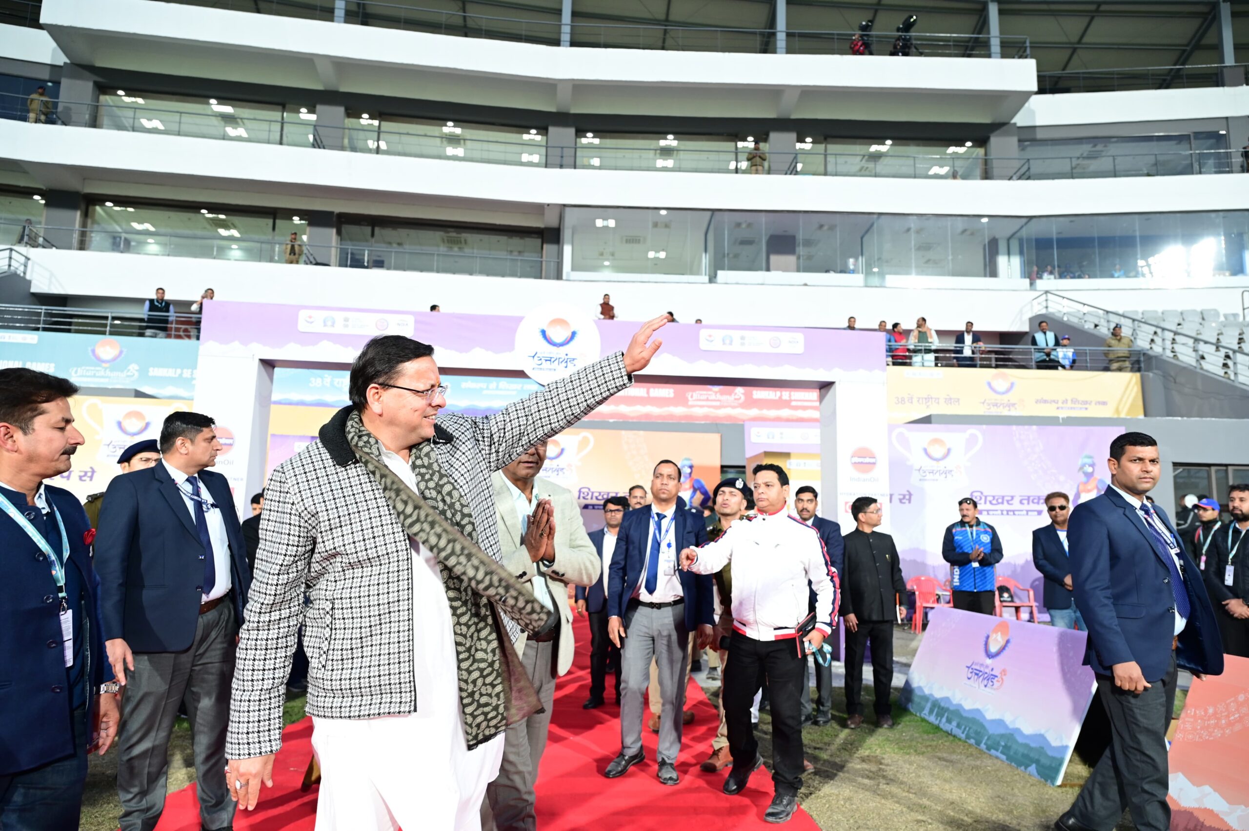 राष्ट्रीय खेल: सीएम पुष्कर धामी ने हल्द्वानी के गौलापार स्पोर्ट्स स्टेडियम में राष्ट्रीय खेलों की व्यवस्थाओं को देखा