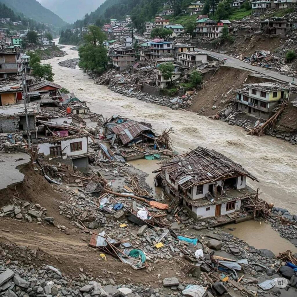 उत्तरकाशी : धराली व हर्षिल घाटी में प्रकृति का रौद्र रूप , तीन बार फटा बादल,  धराली में आई विनाशकारी बाढ़, चार की मौत, 12 मजदूरों सहित 40 अन्य लोगों के दबे होने की आशंका, कई लोग लापता, प्रधानमंत्री व गृहमंत्री ने जताया दुख, हरसंभव मदद का आश्वासन