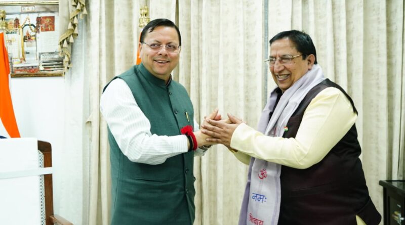 मुख्यमंत्री धामी  देहरादून में करेंगे सासंद खेल महोत्सव का शुभारंभ, राज्यसभा सांसद डॉ नरेश बंसल ने किया इनवाइट