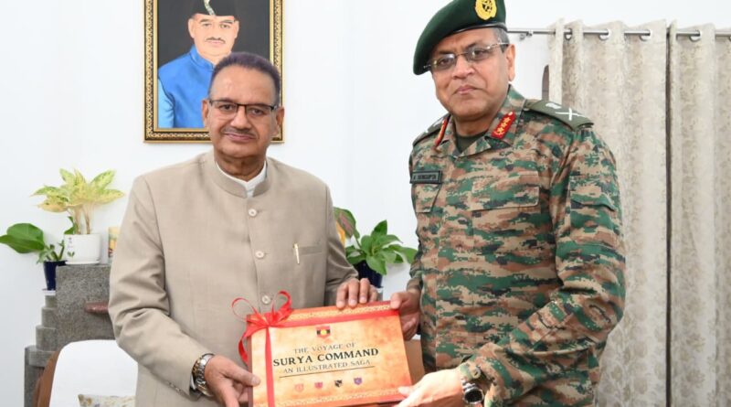 सैनिक कल्याण मंत्री से मिले मध्य कमान के आर्मी कमाण्डर अनिंद्य सेनगुप्ता , जोशी ने कहा -राज्य सरकार शहीद सैनिकों एवं उनके परिवारों के सम्मान और कल्याण के लिए पूर्णतः प्रतिबद्ध 