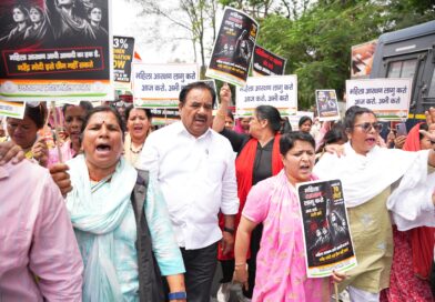महिला कांग्रेस ने सड़कों पर उतरकर भरी हुंकार , सरकार के खिलाफ आक्रोश मार्च निकाला , विधानसभा घेराव के दौरान किया उग्र प्रदर्शन