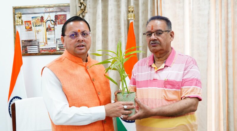 मुख्यमंत्री धामी से मिले कृषि मंत्री  जोशी,  मसूरी क्षेत्र के विकास कार्यो पर की चर्चा