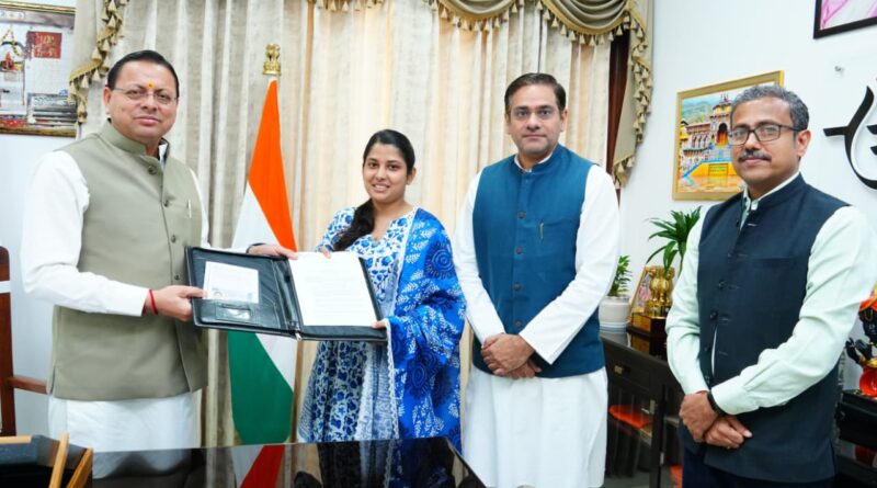 मुख्यमंत्री कौशल उन्नयन एवं वैश्विक रोजगार योजना के तहत  सपना ने जर्मनी में नौकरी पाकर भरी सपनों की उड़ान, सीएम धामी से की मुलाकात 