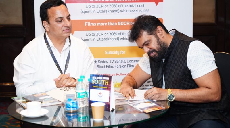 चेन्नई में आयोजित ‘इंडिया इंटरनेशनल फिल्म टूरिज्म कॉन्क्लेव में उत्तराखंड फिल्म नीति की हुई सराहना-उत्तराखंड फिल्म विकास परिषद् के नोडल अधिकारी  के.एस. चौहान ने   तमिल फिल्म इंडस्ट्री के प्रोड्यूसर्स एवं डायरेक्टर्स के साथ की वन-टू-वन मीटिंग
